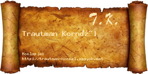Trautman Kornél névjegykártya