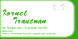 kornel trautman business card