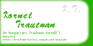 kornel trautman business card